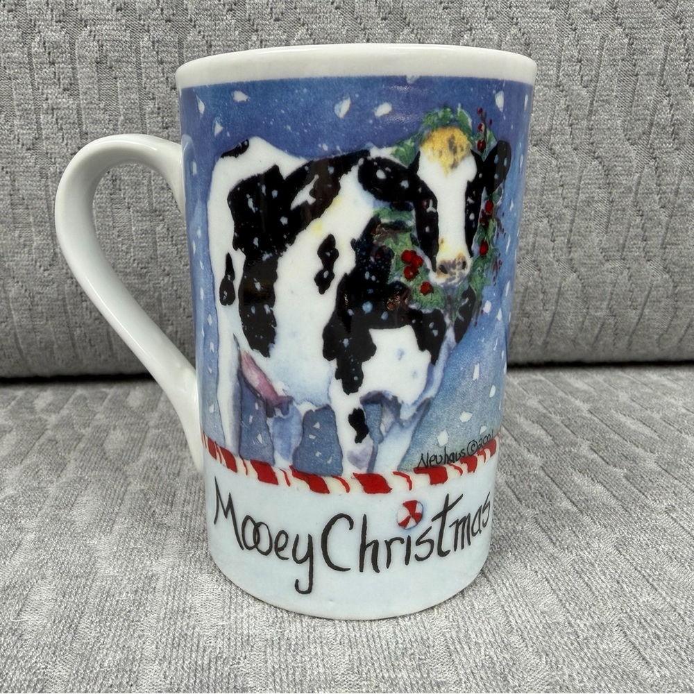 Sharon Neuhaus Poultry in Motion Festive Cow Christmas Mug